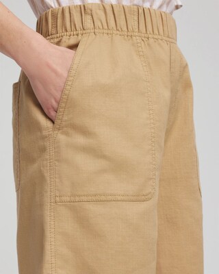Cotton-Linen Pull-On Utility Shorts click to view larger image.