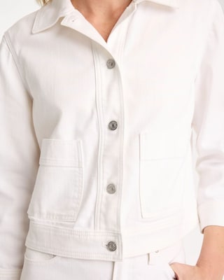 Cropped Denim Trucker Jacket click to view larger image.