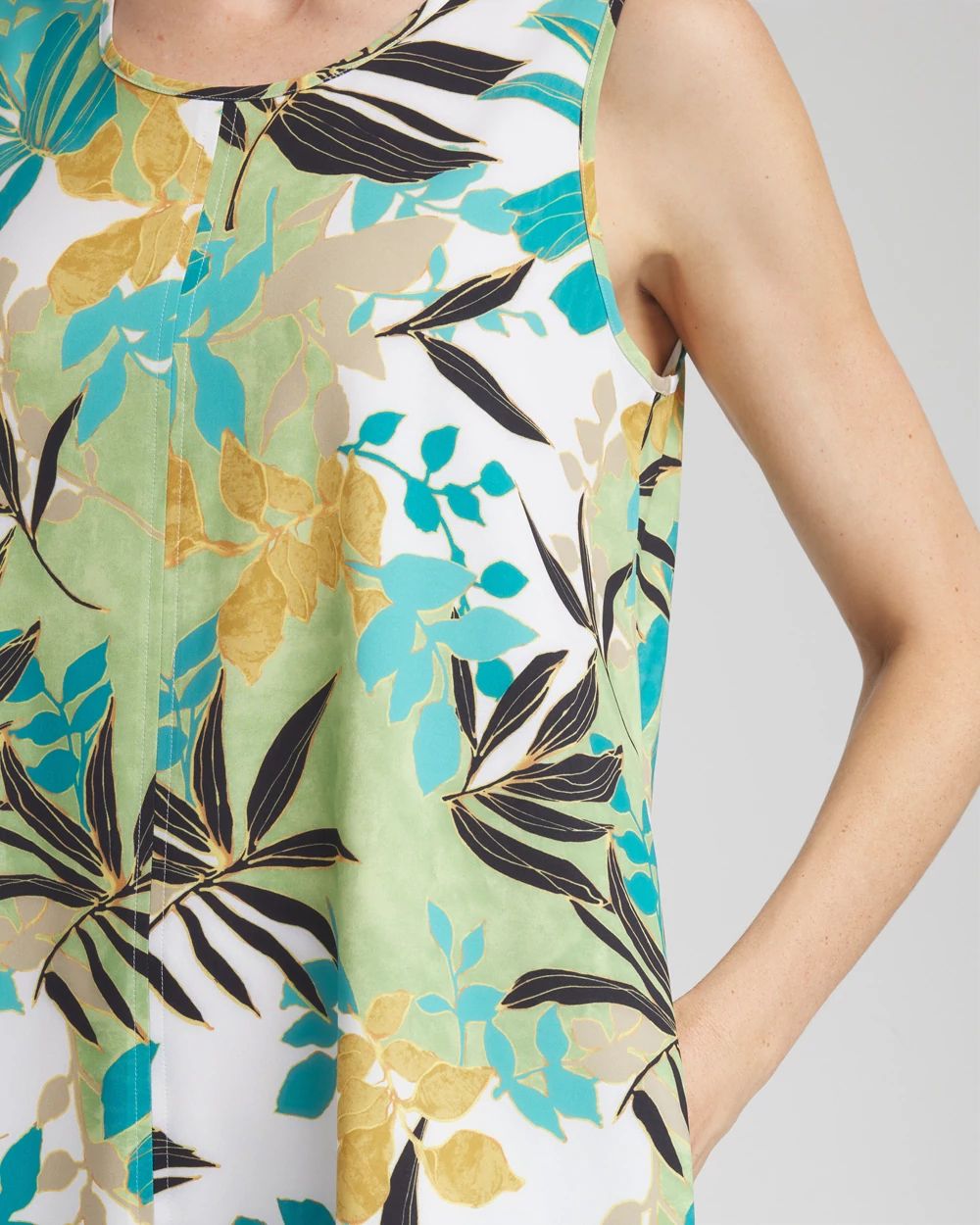 Zenergy® UPF Sleeveless Leaves Dress click to view larger image.