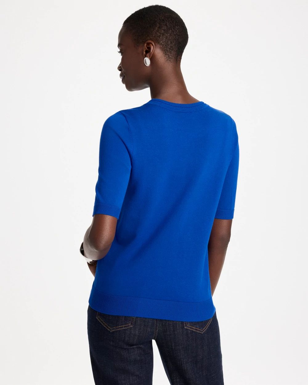 Ella Short-Sleeve Sweater click to view larger image.