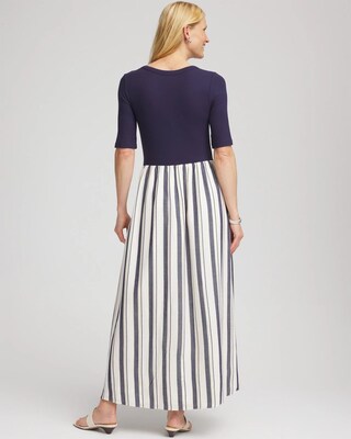 Mixed Metallic Striped Maxi Dress click to view larger image.