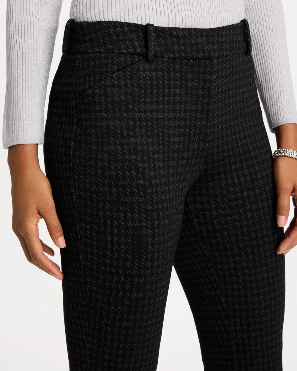 Emme Houndstooth Slim Bootcut Pants click to view larger image.