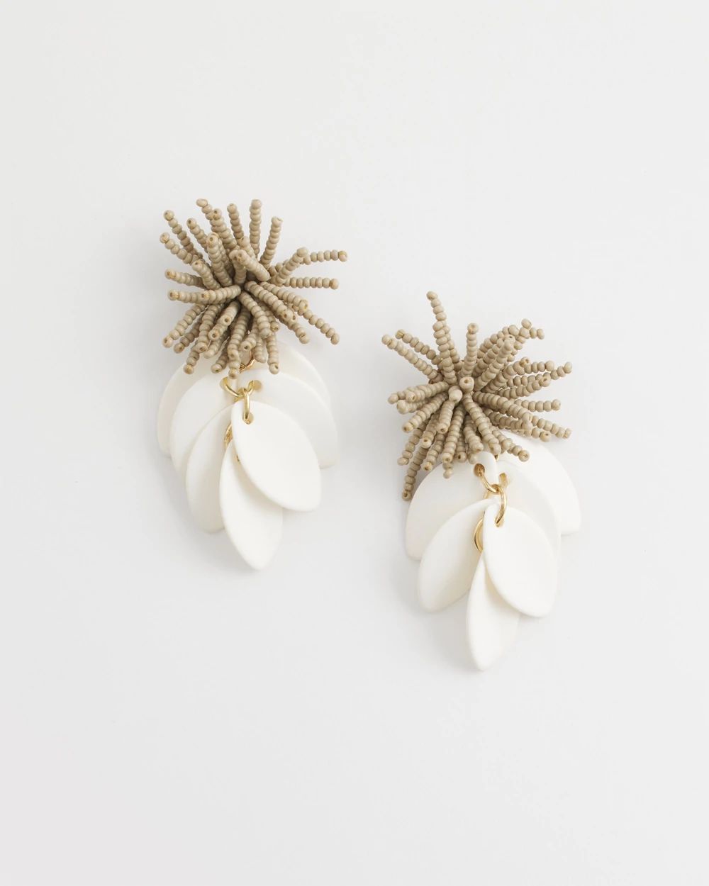 No Droop™ White Petal Earrings