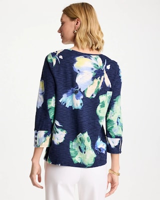 Printed Slub Button Detail Tee click to view larger image.