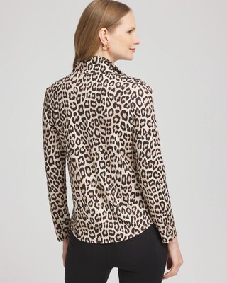 Zenergy® UPF Leopard Mock Neck Golf Top