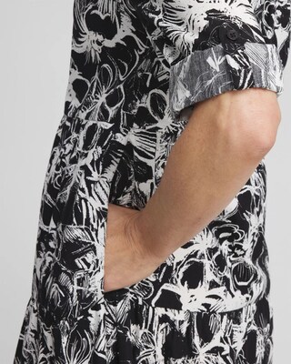 Cotton Roll Tab Sleeve Maxi Dress
