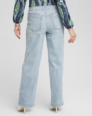 Petite Pull-On Wide-Leg Jeans click to view larger image.