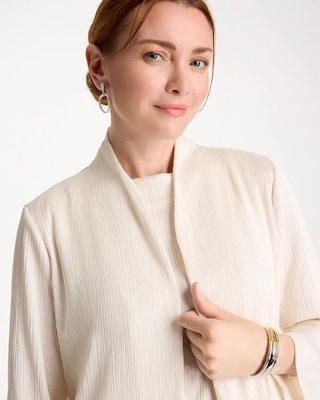 Travelers™ Pleated Chiffon Cardigan click to view larger image.