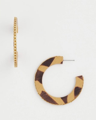 Animal Wood Hoop Earrings click to view larger image.