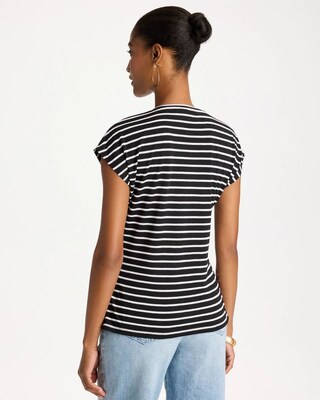 Striped Tie-Front Tee click to view larger image.