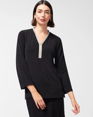 Travelers Embellished V-neck Tunic