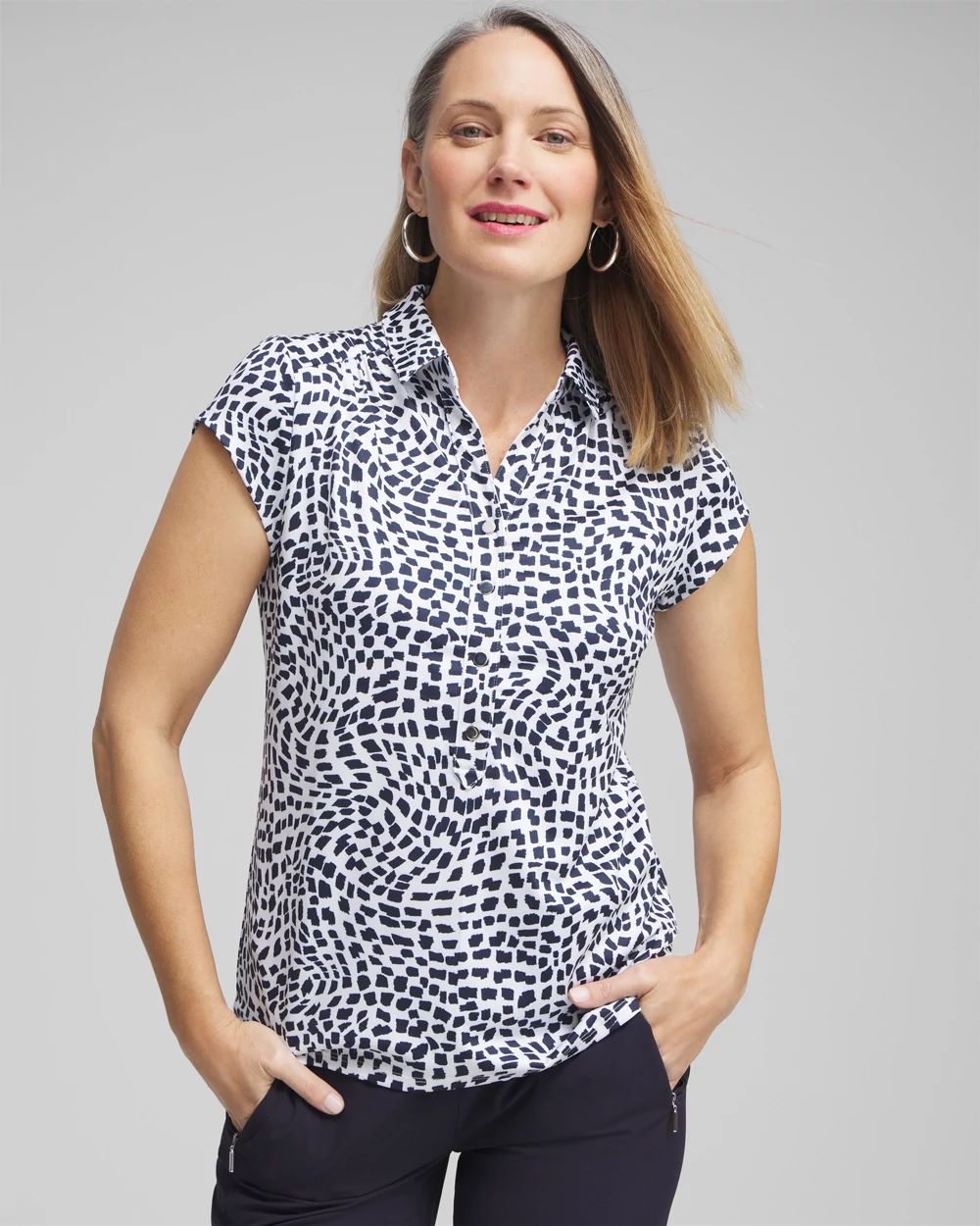 Zenergy® UPF Square Cap Sleeve Polo