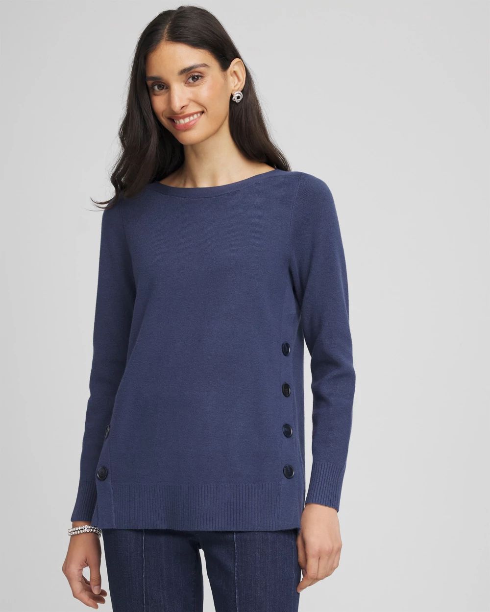 Ella Button Tunic Sweater