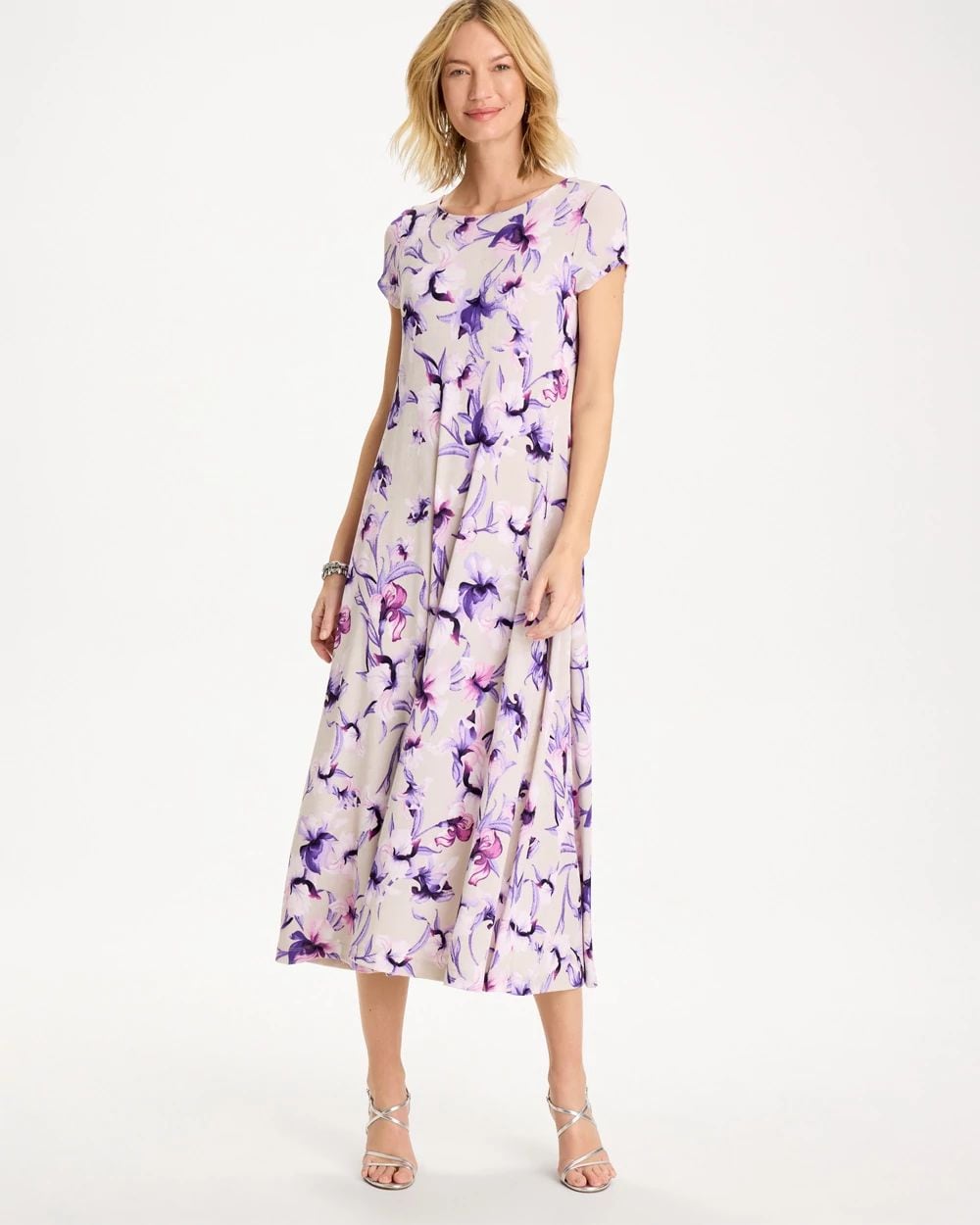 Petite Travelers™ Amethyst Iris Maxi Dress