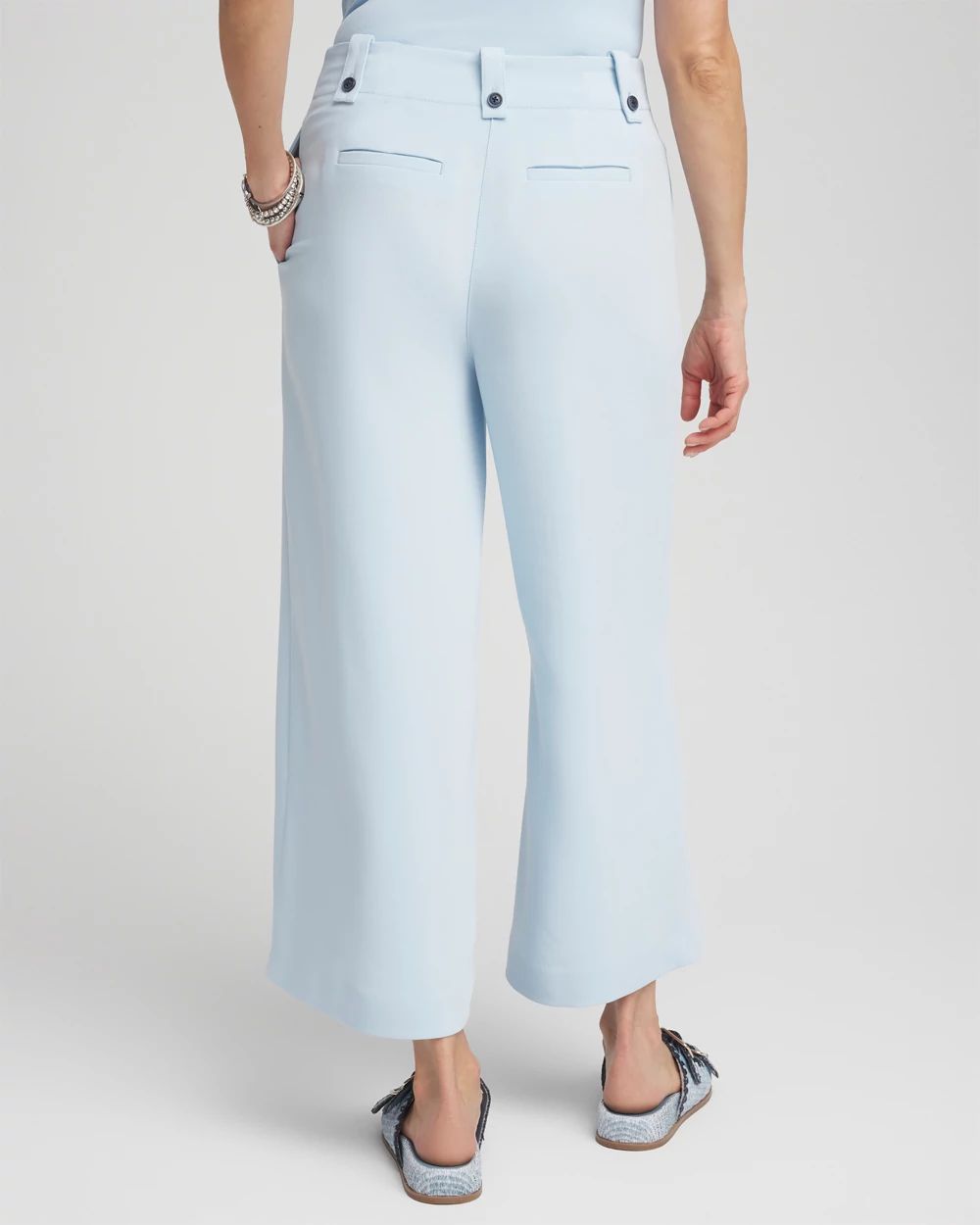 Crepe Wide-Leg Culotte Pants