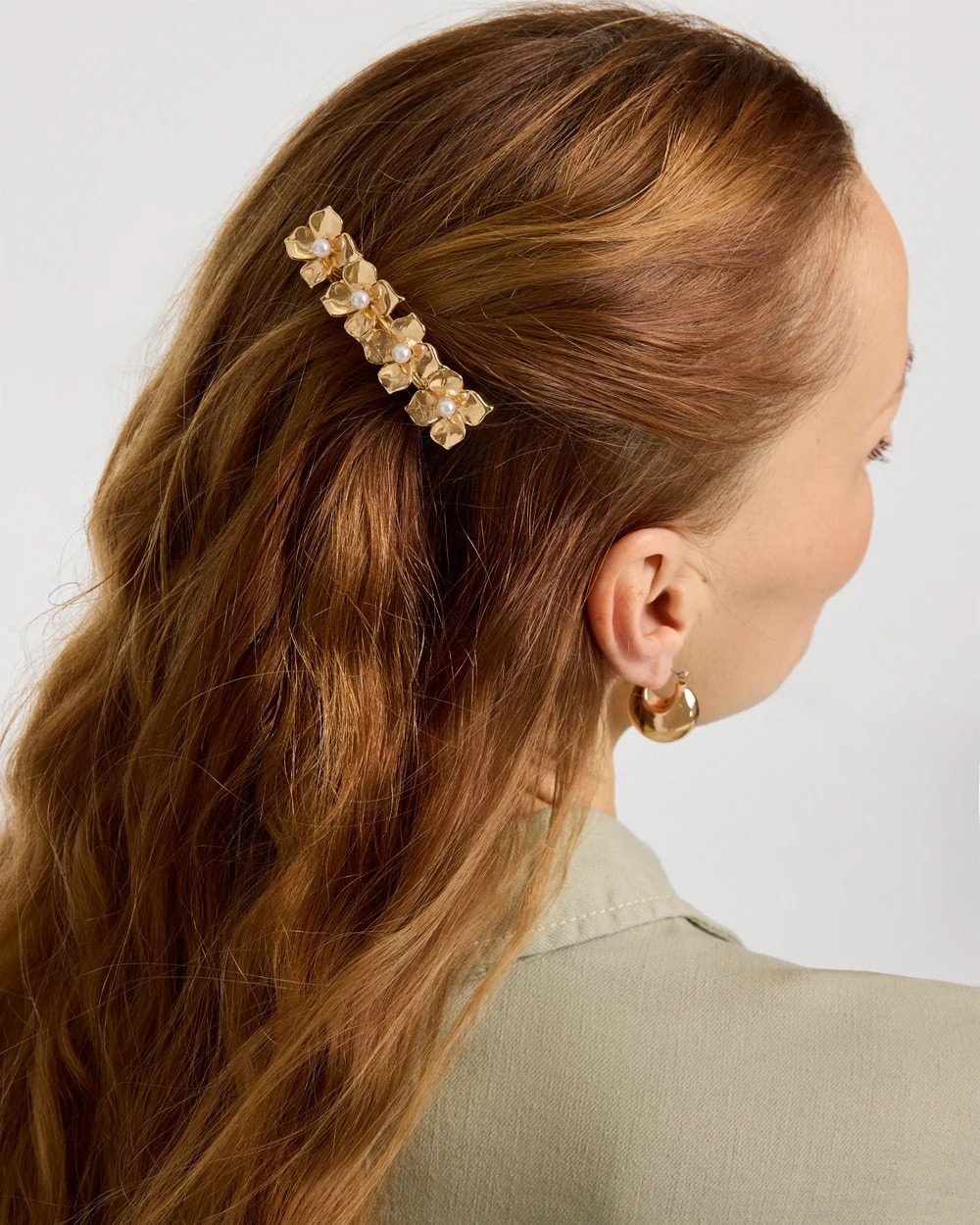 Metal Flower Pearl Barrett