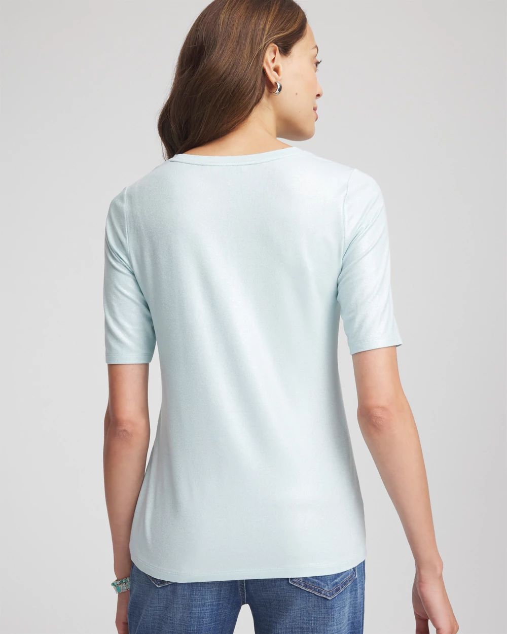The Touch of Cool™ Foil Elbow Sleeve Layering Tee
