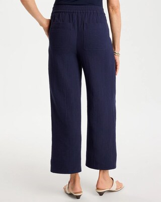 Cotton Gauze Tapered Crop Pant click to view larger image.
