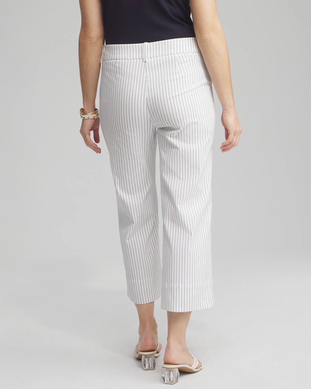 Petite Stripe Trapunto Cropped Pants