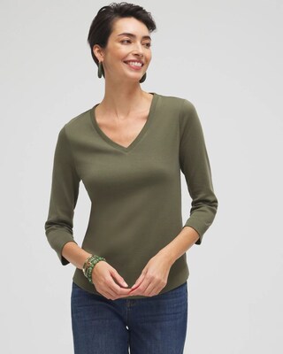 Everyday 3/4 Sleeve V-Neck Tee