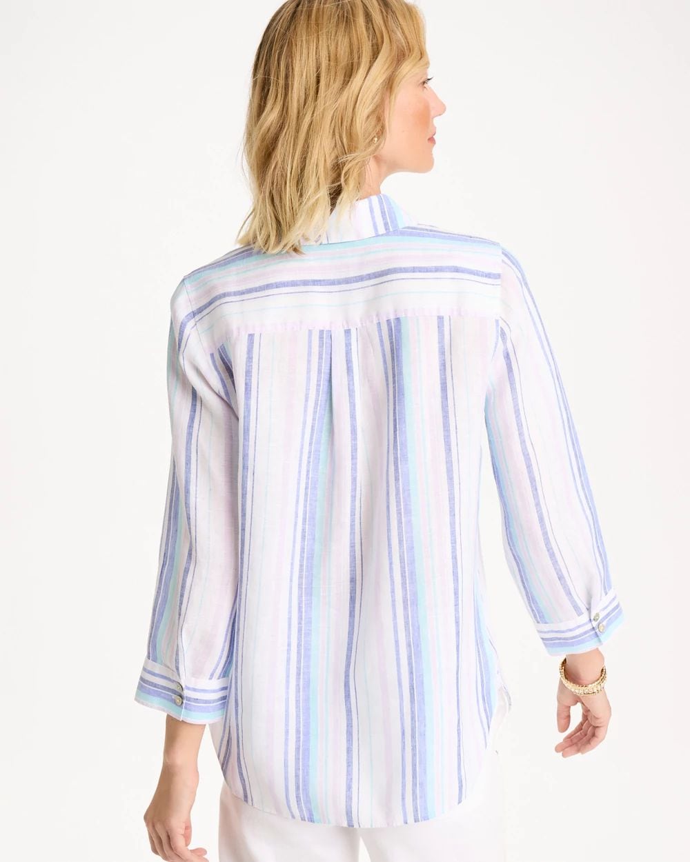 No Iron™ Linen Striped Shirt click to view larger image.