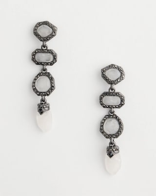 Quartz Stone Linear Drop Earrings