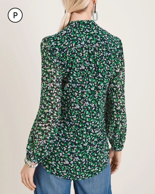 Petite Abstract Dot-Print Blouse