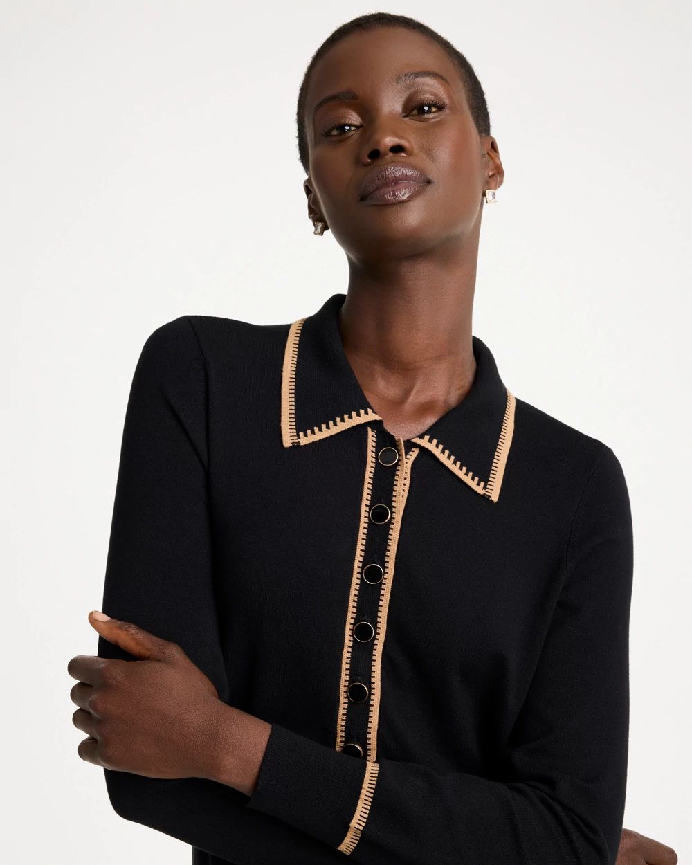 Whipstitch Knit Sweater Dress click to view larger image.