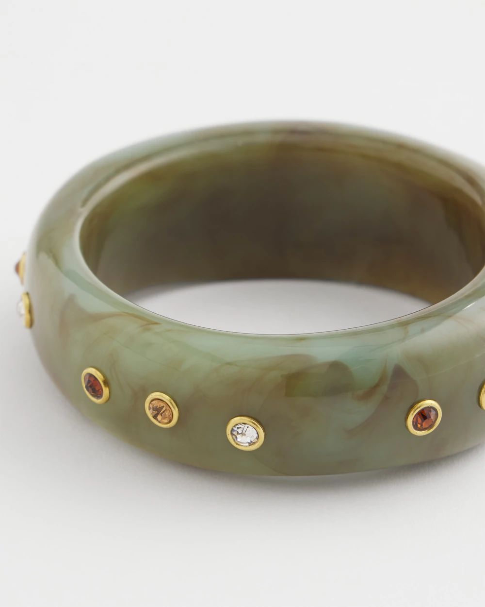 Resin & Cubic Zirconia Bezel Bracelet