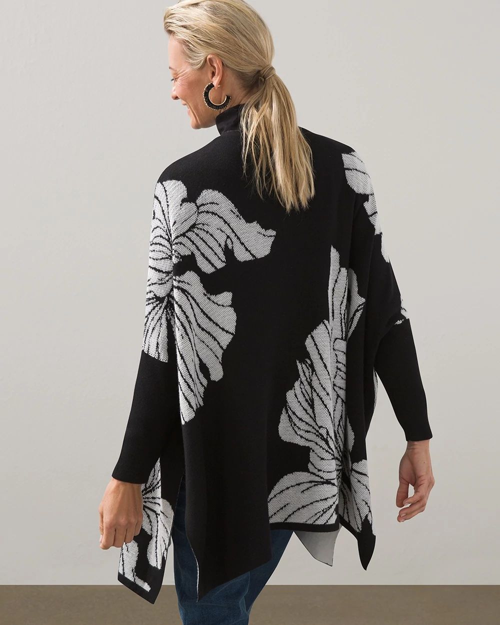 Jacquard Sweater Ruana