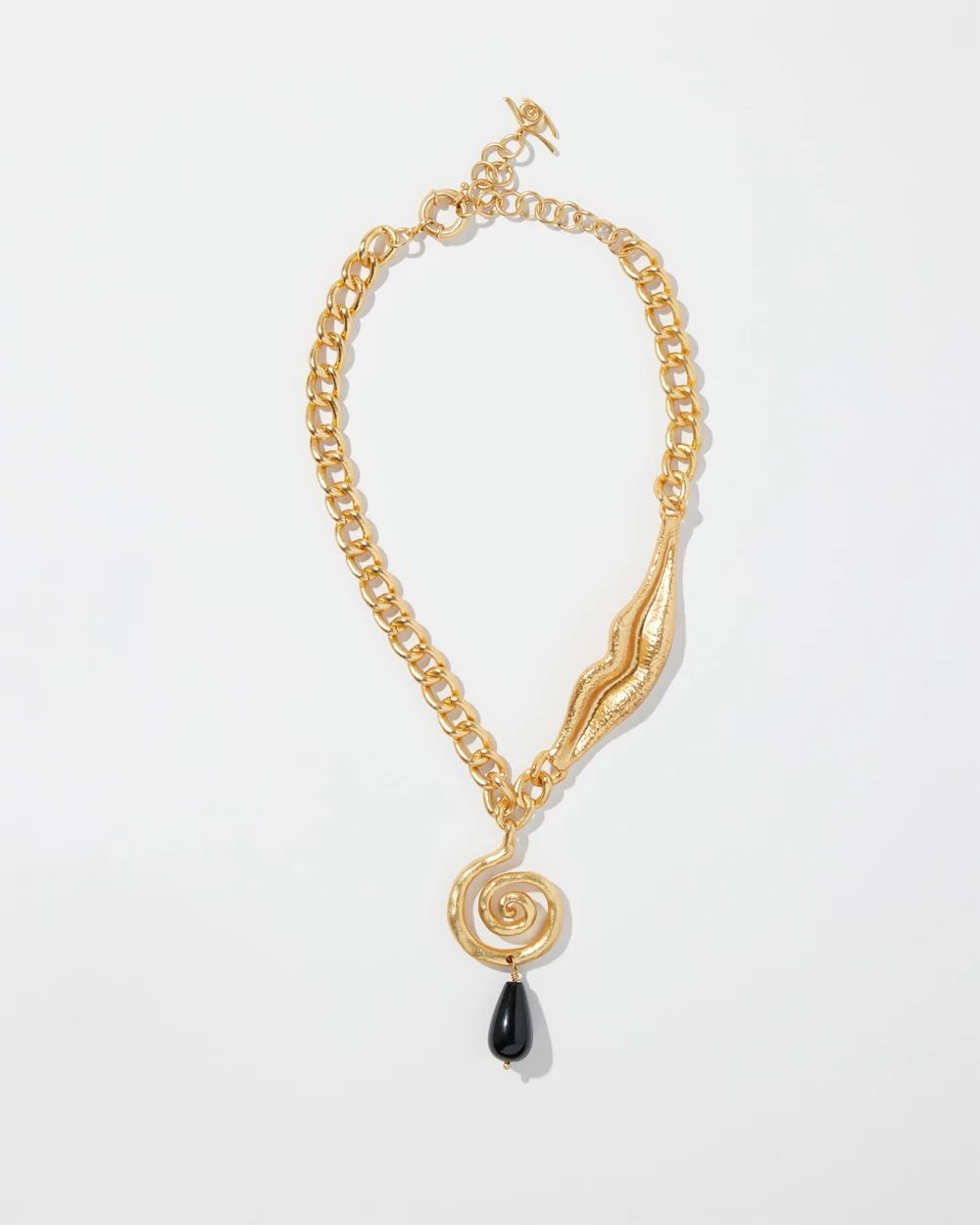 Onyx Swirl Y-necklace