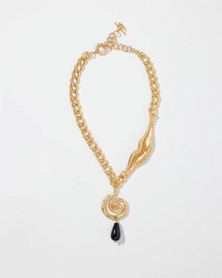 Onyx Swirl Y-necklace