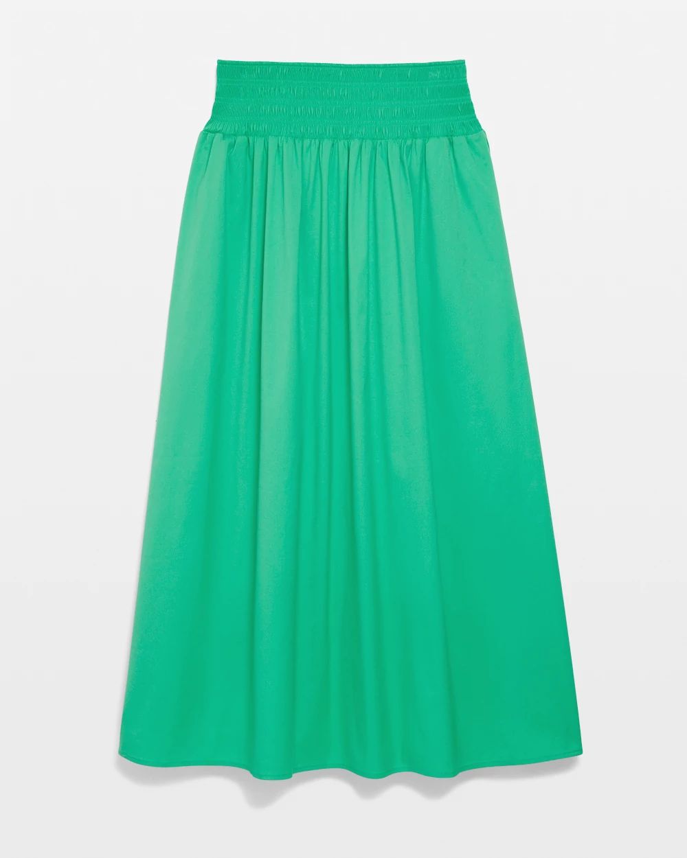 Petite Poplin Smocked Waist Maxi Skirt