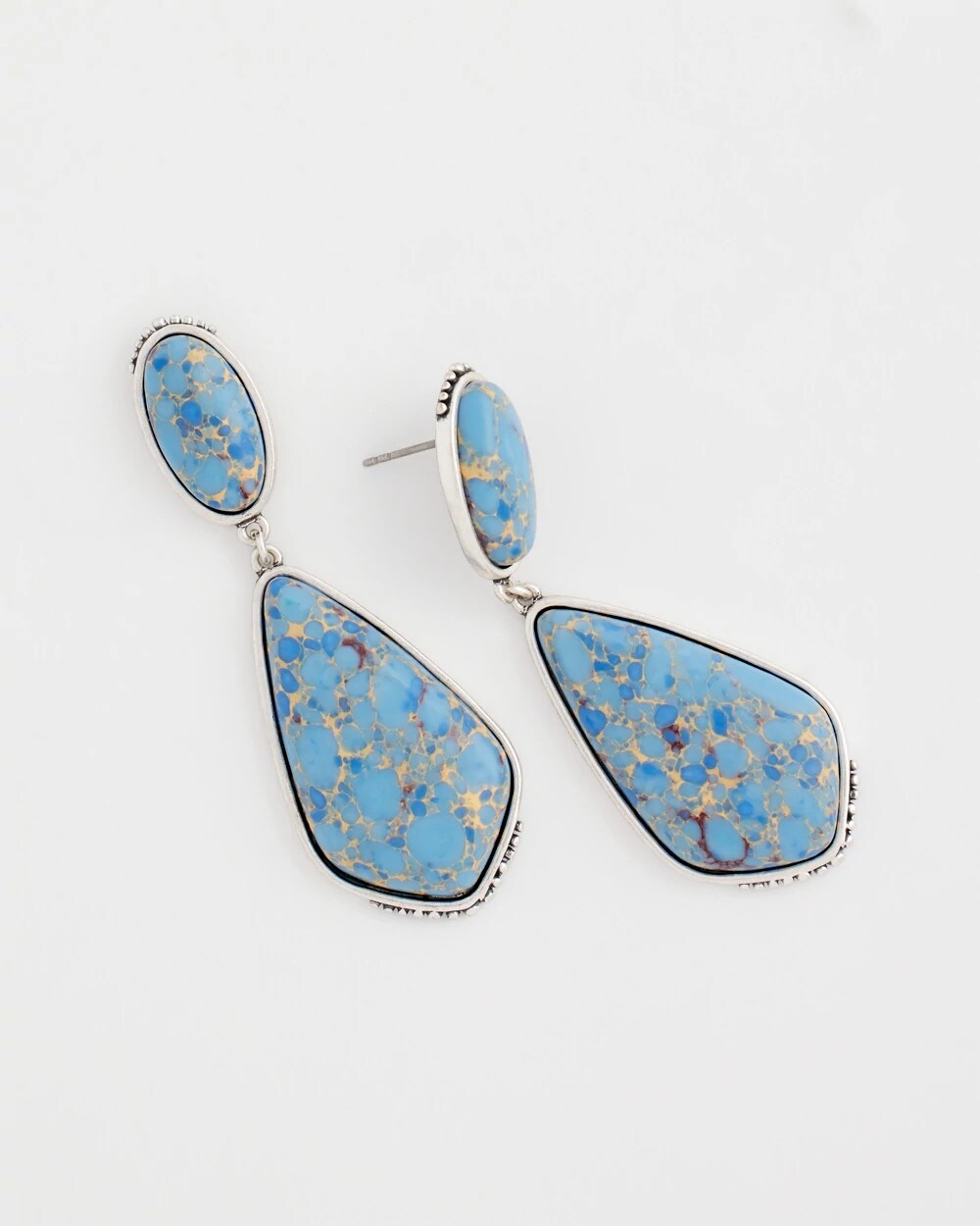 No Droop® Marbled Tiered Drop Earrings