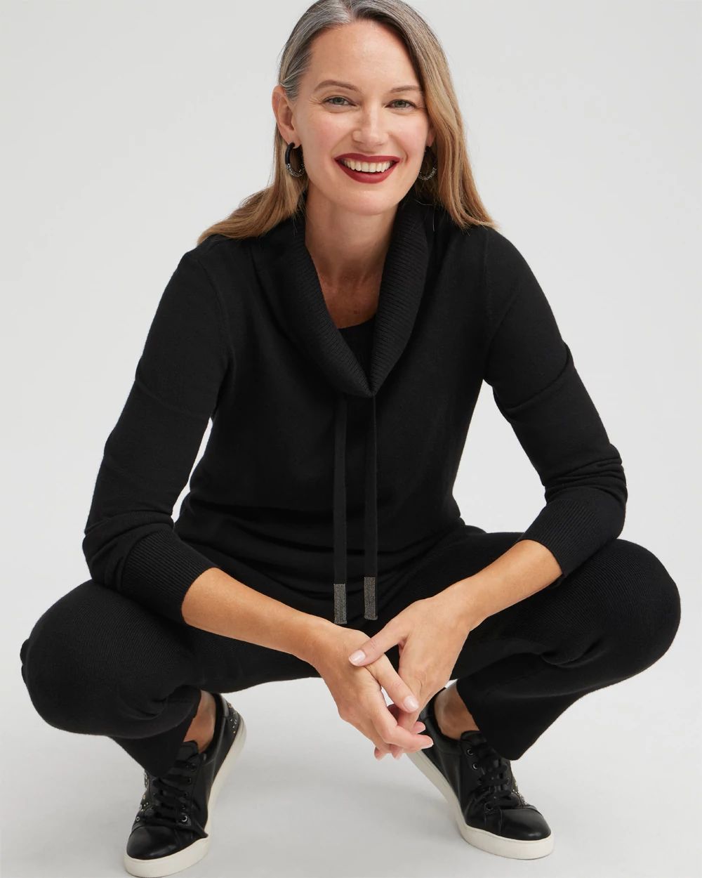 Zenergy Luxe® Cashmere Blend Cowl Sweater click to view larger image.
