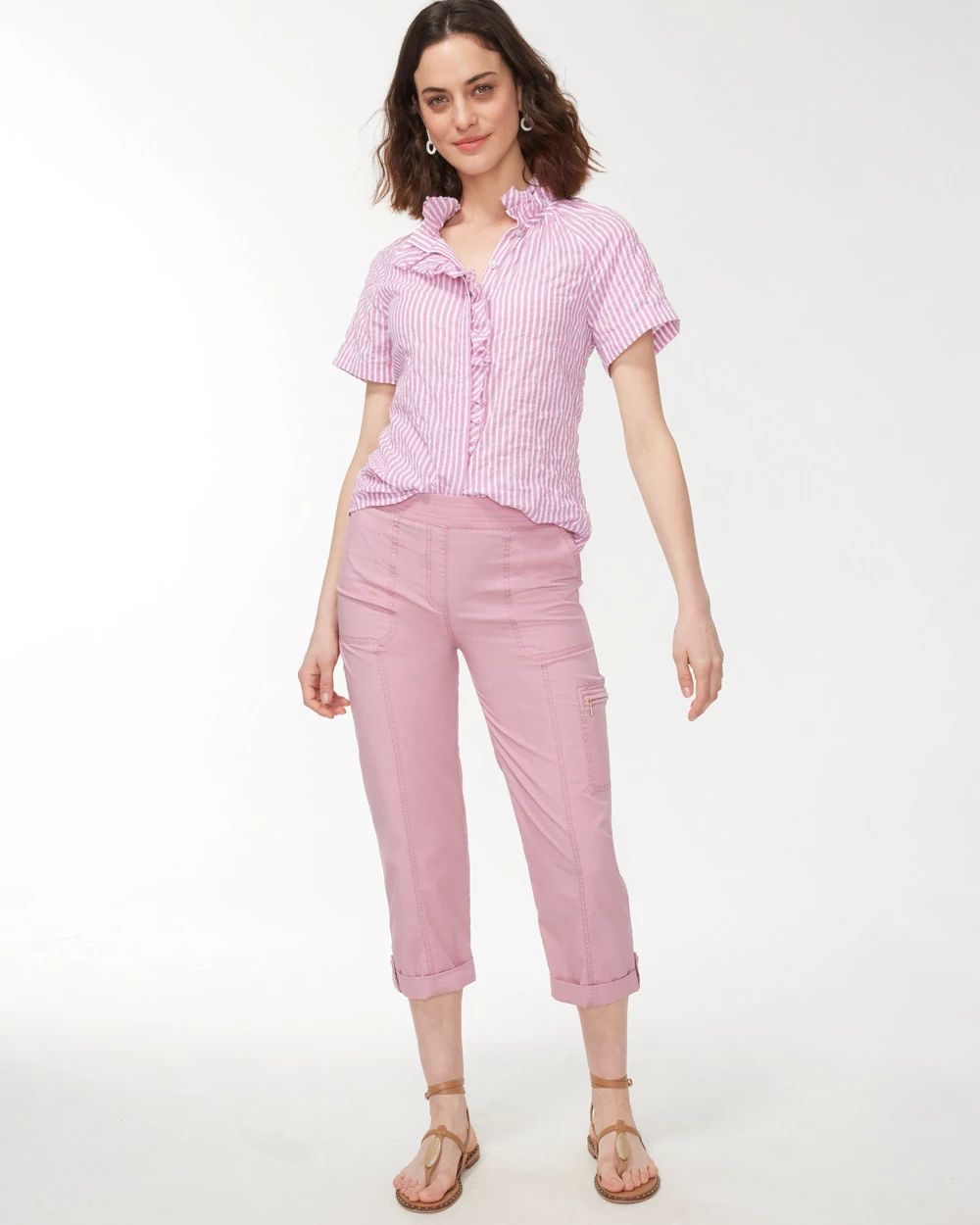 High Neck Stripe Shirt