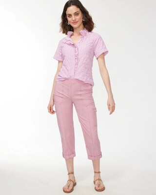 High Neck Stripe Shirt