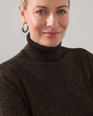 Ecovero Lurex Twist Turtleneck Sweater