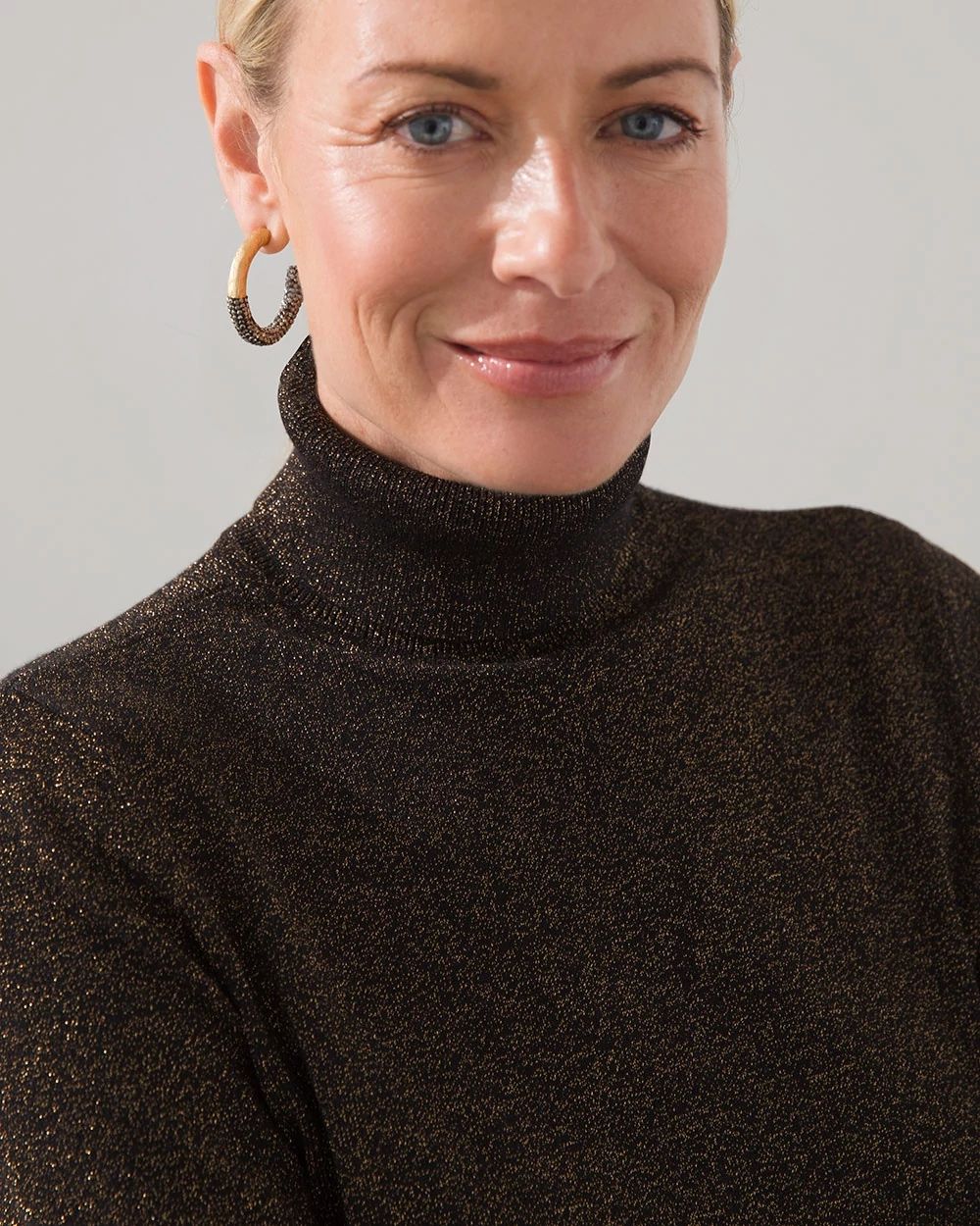 Ecovero Lurex Twist Turtleneck Sweater