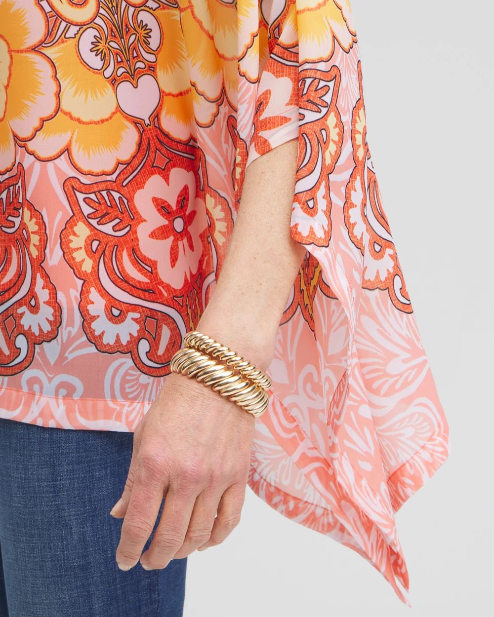 Chiffon Paisley Poncho