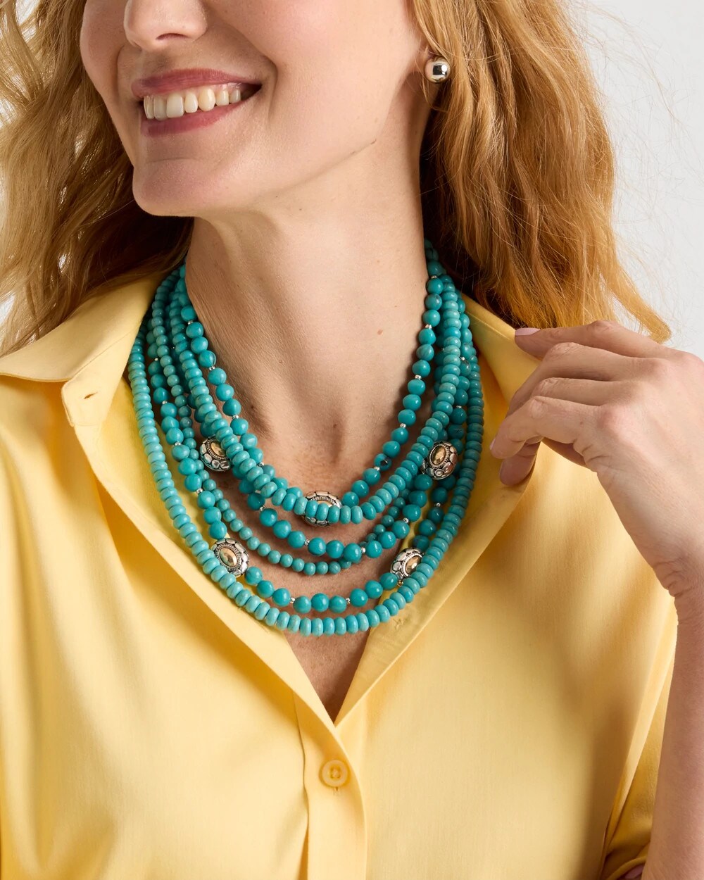 Turquoise Multistrand Bib Necklace