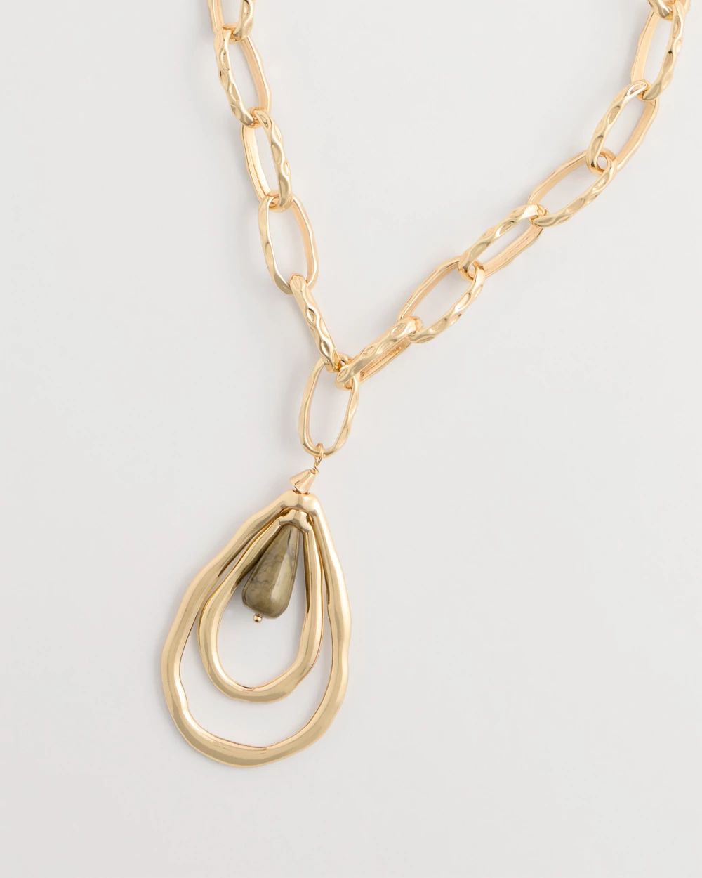 Neutral Teardrop Pendant Necklace click to view larger image.