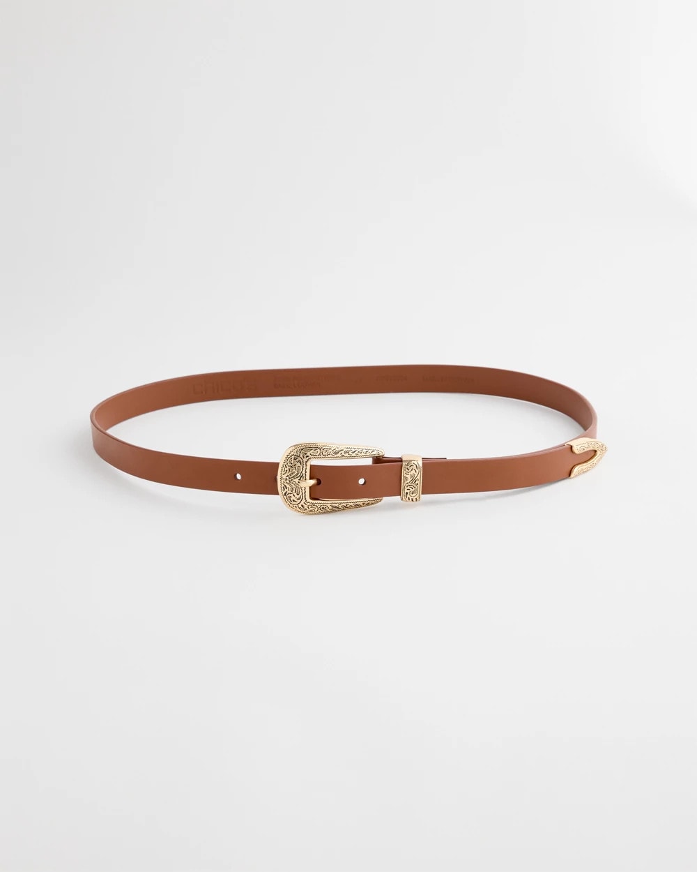Women's Faux Leather Skinny Belt in Brown | Chico's