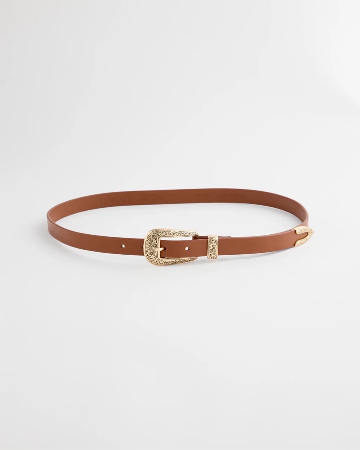 Women's Faux Leather Skinny Belt in Brown | Chico's