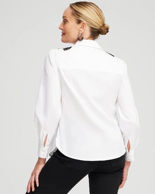Poplin Lace Applique Shirt