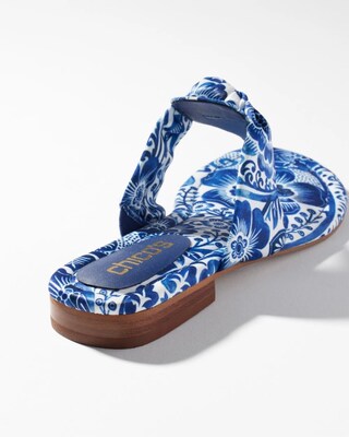 Print Knotted Thong Sandals