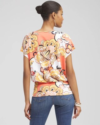 Touch of Cool™ Floral Banded Hem Tee click to view larger image.