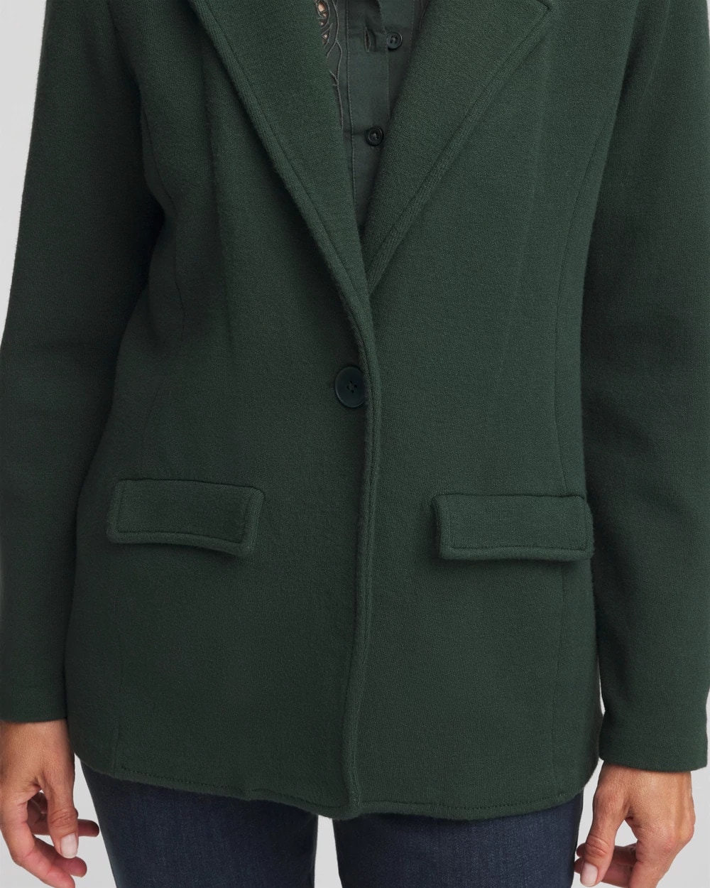 Single-Breasted Sweater Blazer