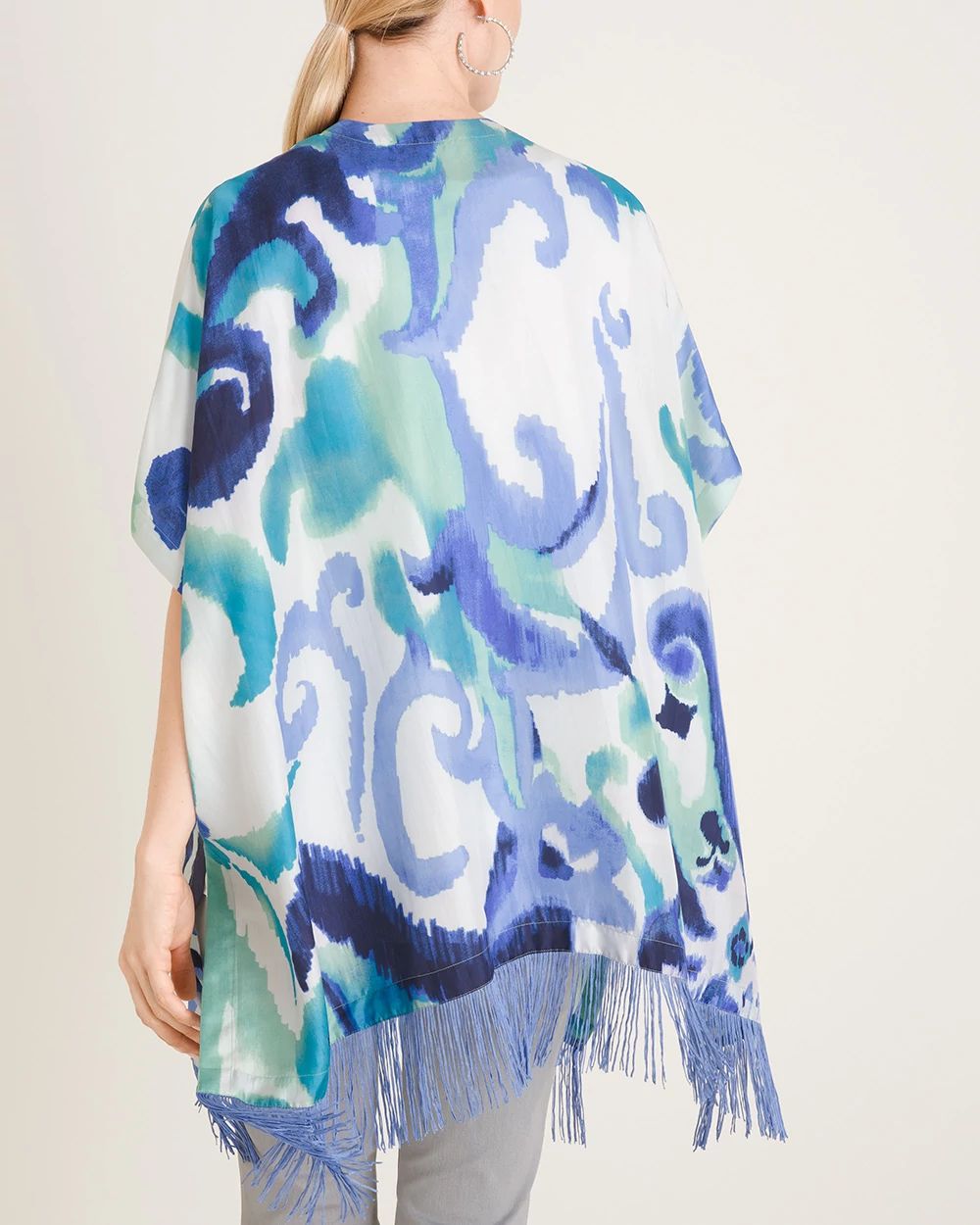 Silk Whimsical Scroll Ruana Wrap