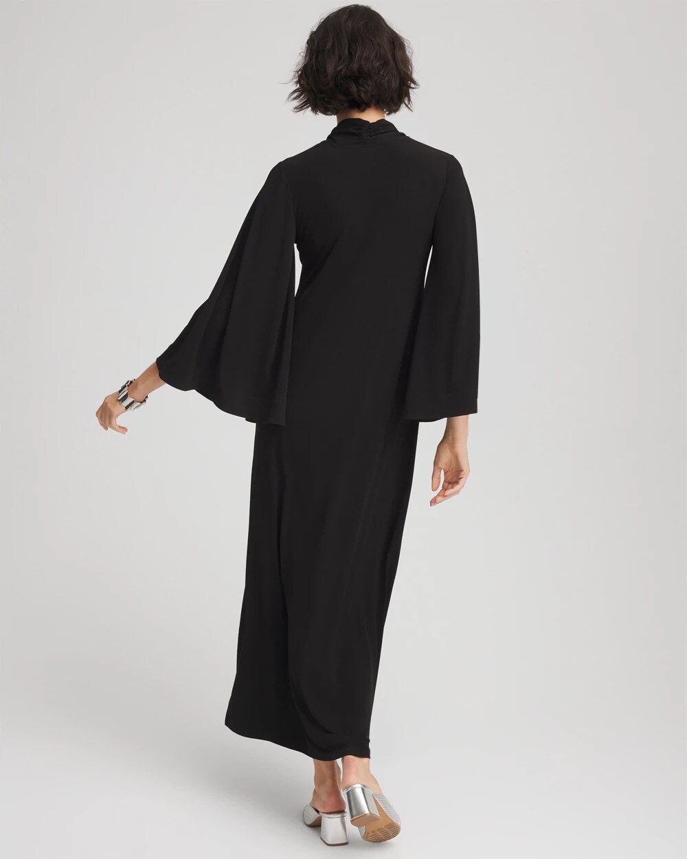 Flutter-Sleeve Tie-Front Dress